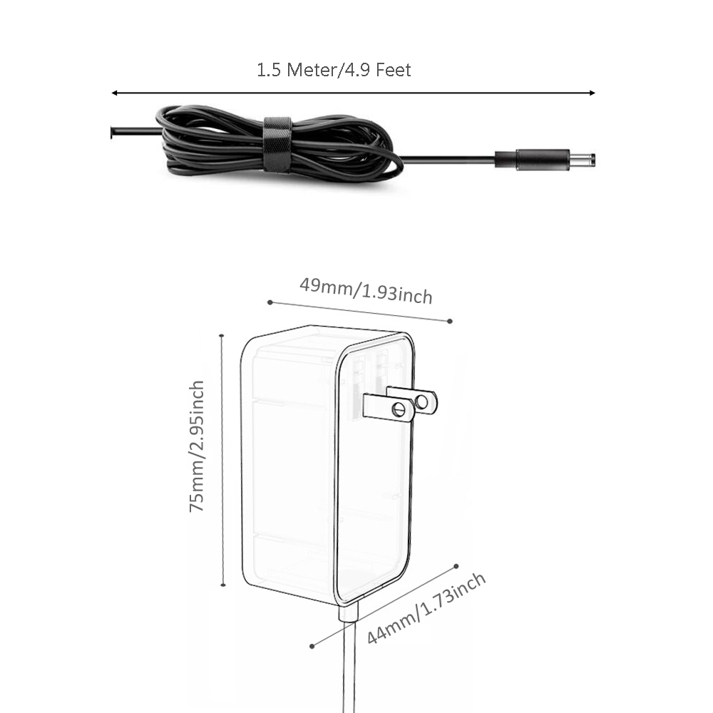 [UL Listed] 12V3A Power Supply with 5.5x2.1mm DC Plug